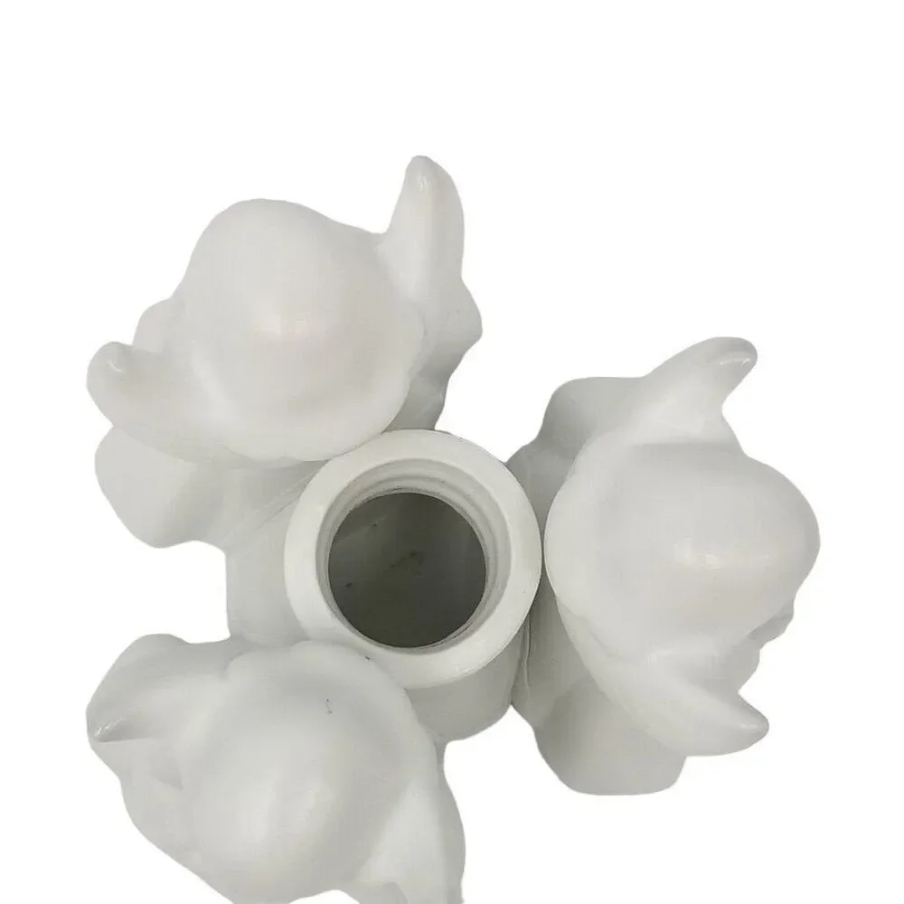 Vintage 90s Angel Trio Porcelain Bisque Candleholder Centerpiece New Holiday